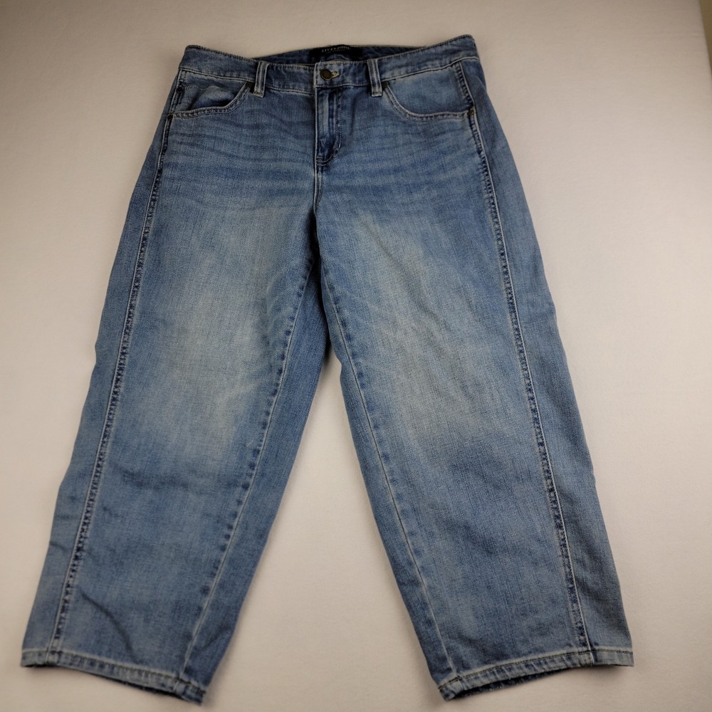 Liverpool Los Angeles Womens Medium Wash Cropped Straight Leg Jeans Size 8/29